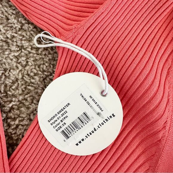 Staud Shoko Colorblock Sweater Dress in Peach Size XS - Picture 8 of 11